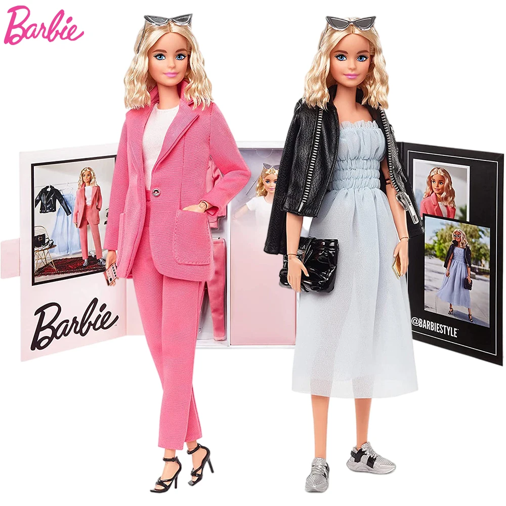 

Barbie GTJ82 Signature Fully Poseable Fashion Doll 12in Brunette with Braids with 2 Tops Shorts Skirt Coat 2 Pairs of Shoes Gift