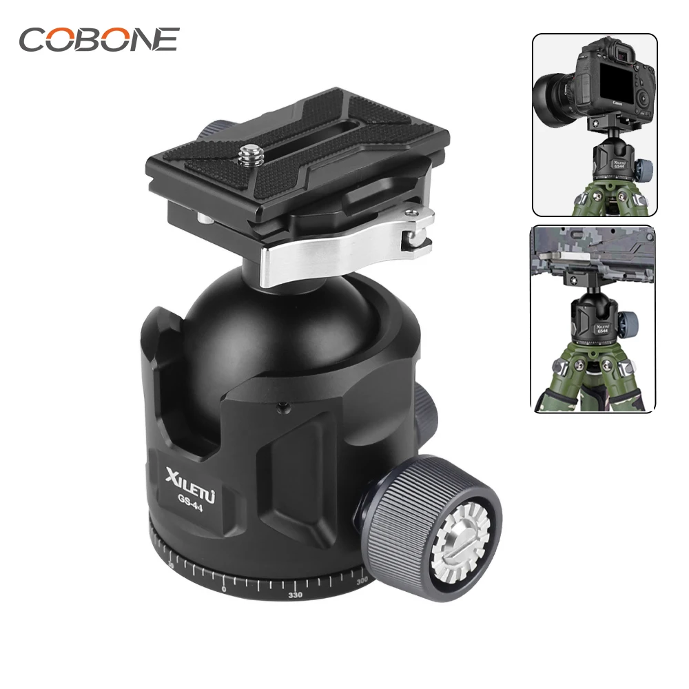 COBONE Tripod Ball Head Compatible with Arca Swiss and Picatinny Panoramic Ball Head Mount Adapter for Hunting and Photography