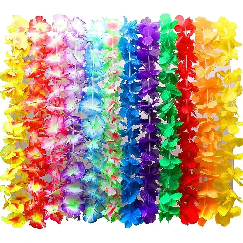 6/12/24 Stück Hawaiianische Blumenketten Party-Blumenkette Bunte Tropische Hawaiianische Großpackung Sommer Strand Urlaub Pool Geburtstag Party Deko