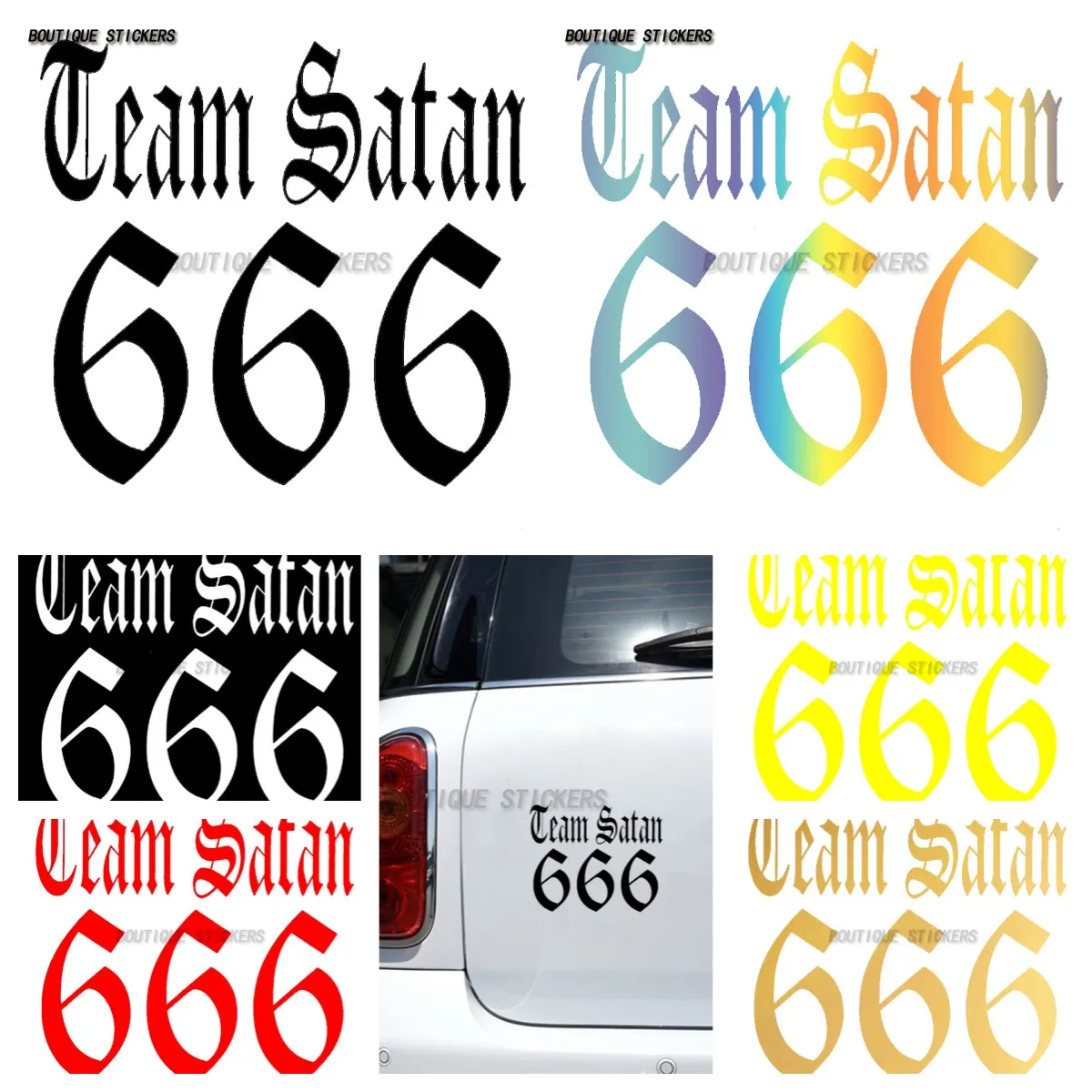 

Creative Car Sticker Team Satan 666 Sticker Interesting Car Window Bumper Wall Laptop Computer Sticker Waterproof PVC Decal