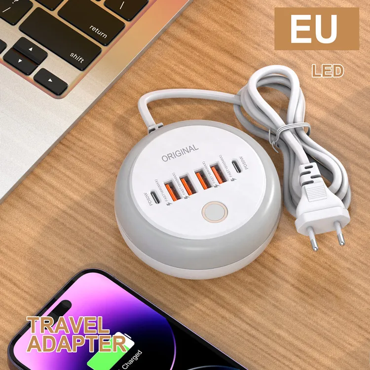 HOMEFISH Power Strip Multi Port USB C Socket Wall Charger