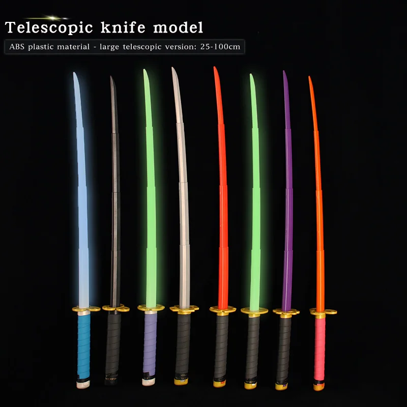 100cm One Piece Gravity Knife Stretchable Zoro Katanas Sword Model Cosplay Decompression Creative Retractable Sword Toy 6