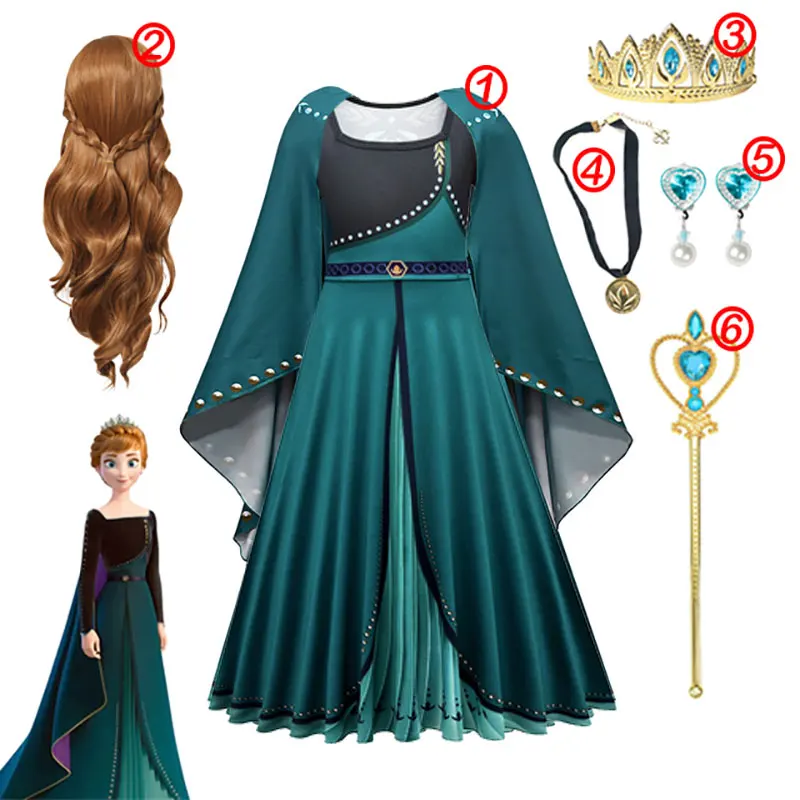 thumbnail image 5 of Vestido de princesa de Frozen de Disney para niñas, traje de baile de malla con lentejuelas blancas, ropa de carnaval, Cosplay para niños, Reina de la nieve, Elsa y Anna, 5 of 5