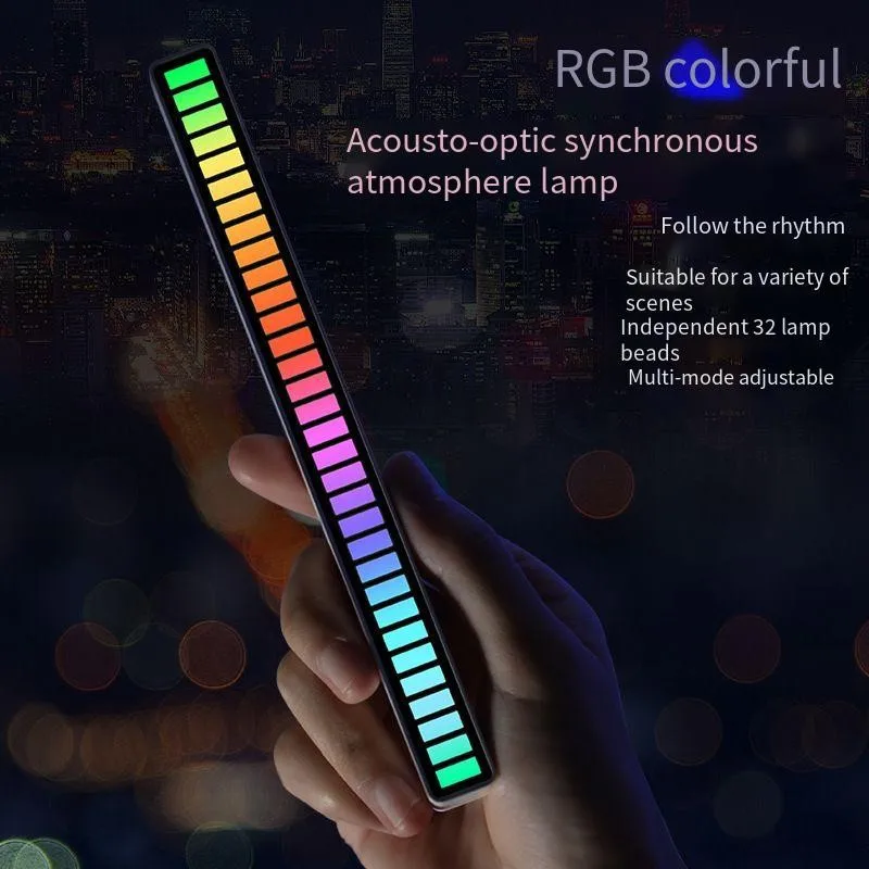 

Rgb Led Strip Light Music Sound Control Pickup Rhythm Ambient Lamp Atmosphere Night Lights For Bar Car Room Tv Gaming Decoration