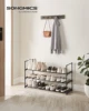 SONGMICS Shoe Rack, 3 Tier Shoe Organizer, Metal Shoe Storage Shelf for 15 Pairs of Shoes, Easy to Assemble, Entryway 2