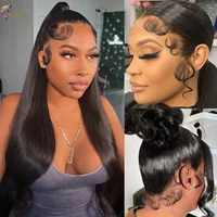 13x4 13x6 360 HD Transparent Lace Frontal Human Hair Wigs Brazilian Bone Straight Wigs Full Lace Frontal Wig For Women Pre Pluck 2