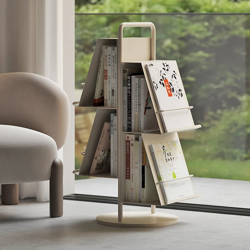 Minimalist Design Floor Bookshelf Home Newspaper Display Reading Storage Magazine Rack Sofa Side Table Creative Furniture FYMR