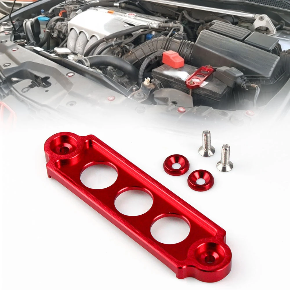 Aluminum Car Racing Battery Tie Down Hold Bracket Lock Anodized Battery Tie Down Brace Holder for Honda Civic/CRX 88-00