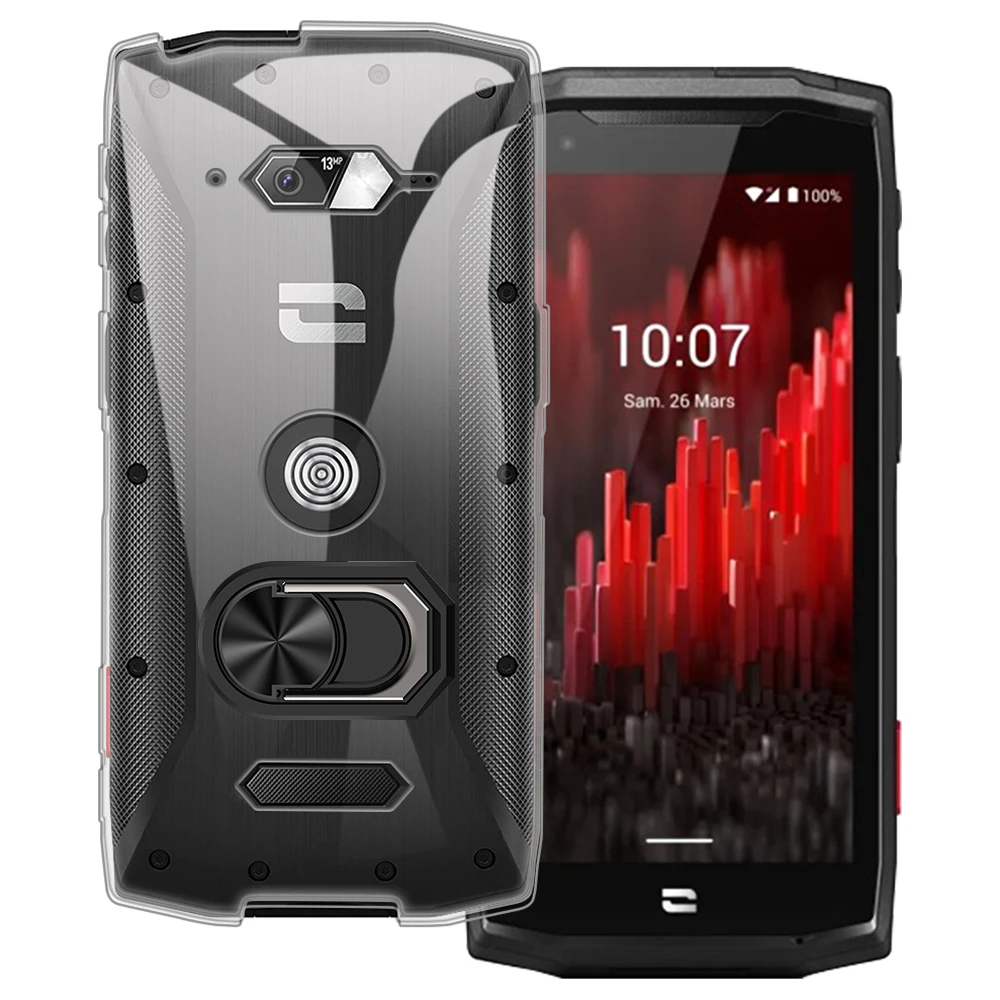 

Luxury Shockproof Ring Holder For Crosscall Core-M5 Case Soft Silicone TPU Protective Holder Cover