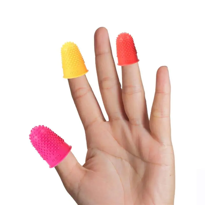 20pcs Rubber Finger Protectors Sleeve Cover Anti-Slip Finger Guard Embroidery Knitting Sewing Thimble Cover Cots