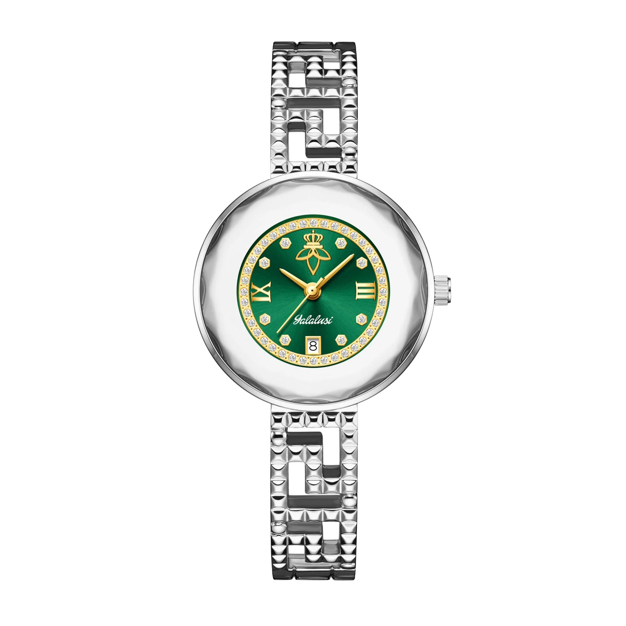 Elegant Women's Luxury Diamond-Studded Bracelet Watch - Water-Resistant Quartz Timepiece