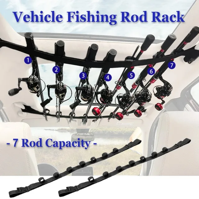 Vehicle Fishing Rod Holder Fishing Carrier for Car Fishing Rod Rack 7 Rod Capacity Heavy Duty for SUV/Wagons/Van/Truck 1