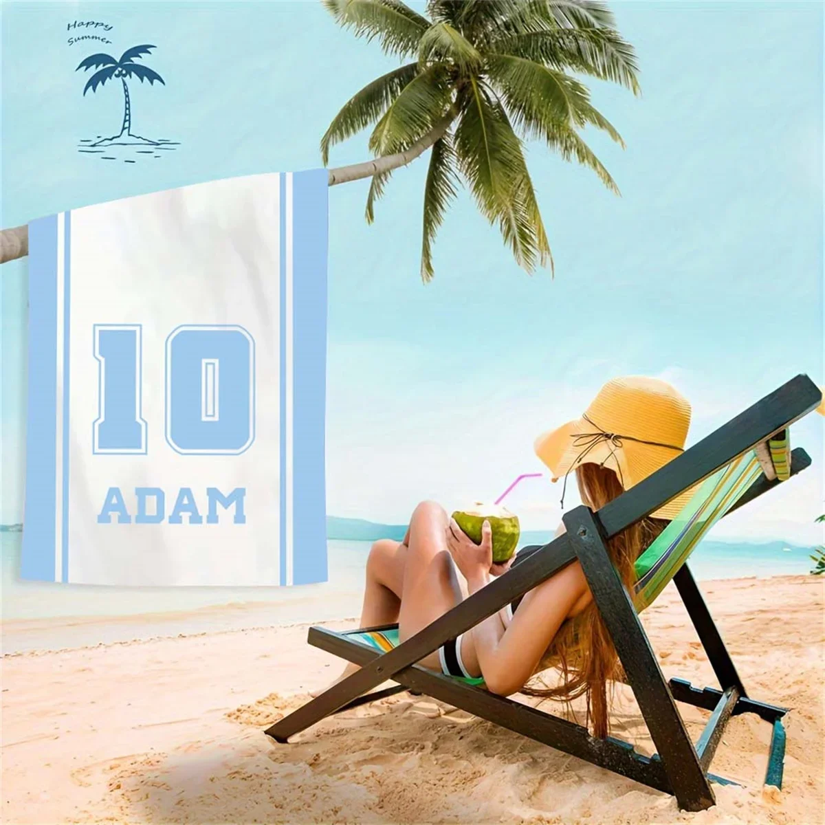 Personalized Custom Sport Team Beach Towel with Badminton Tennis Club Logo Volleyball Soccer Design for School Teams Custom Gift