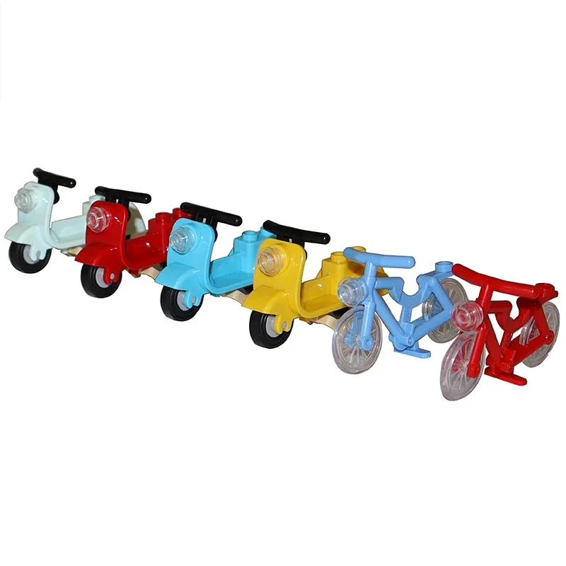 Building Block Moc Bricks Chrome Bike Bicycle Scooter Model Little Sheep Moto City Traffic Bicycle Motor Vehicle Car