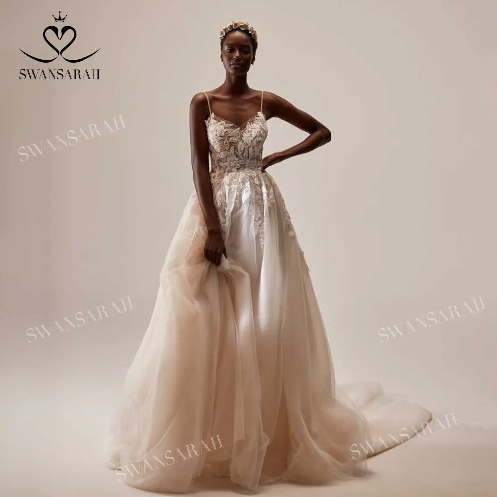Elizabeth Sin Tirante Novio Gasa Vestidos Melocotón