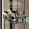 No-Drill Shower Caddy, Bathroom Glass Door Hanging Rack For Towels & Toiletries, Space-Saving Shower Storage Basket 3