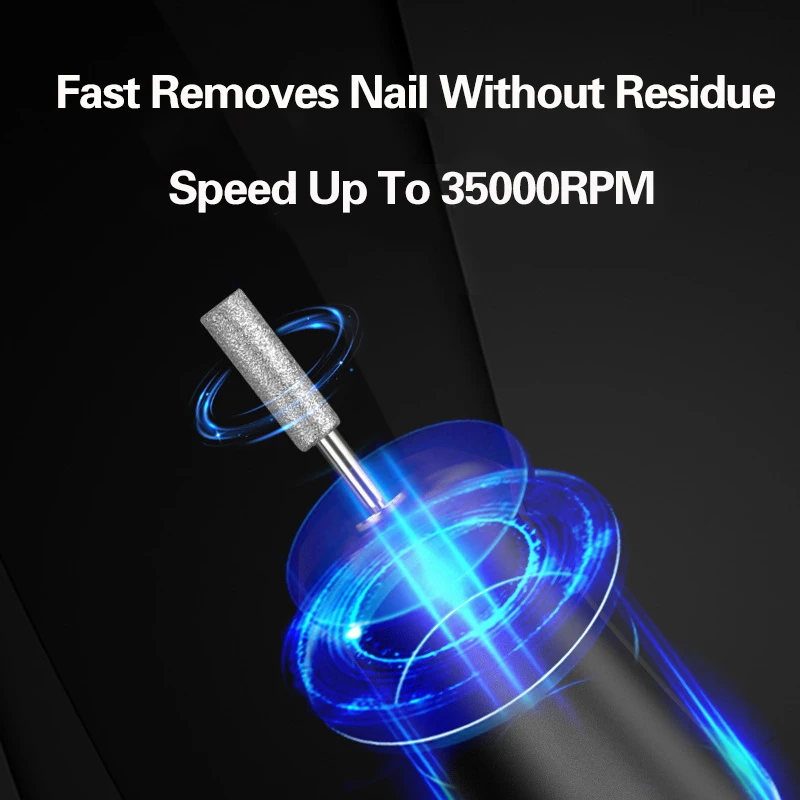35000RPM 네일드릴기계 휴대용 충전식 전기 네일 파일, HD LCD 디스플레이 매니큐어용 전문 네일 폴리셔 네일 드릴