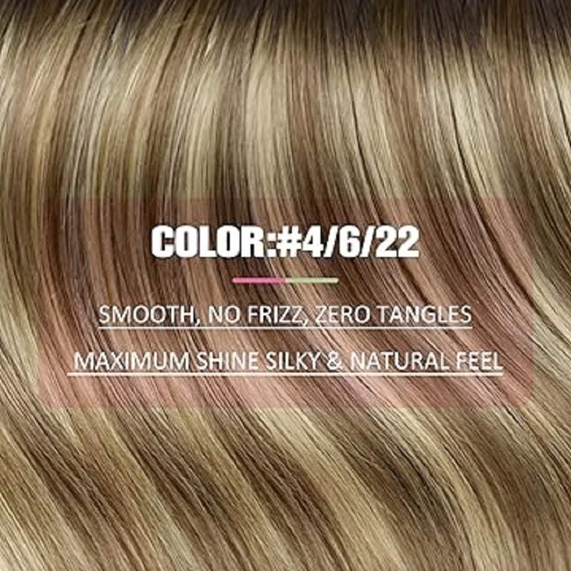 Human Hair Extensions Hair Extensions YoungSee Tape in Extensions Remy Human Hair Balayage and Highlight Color 12-24inch 20pcs 30G-50G