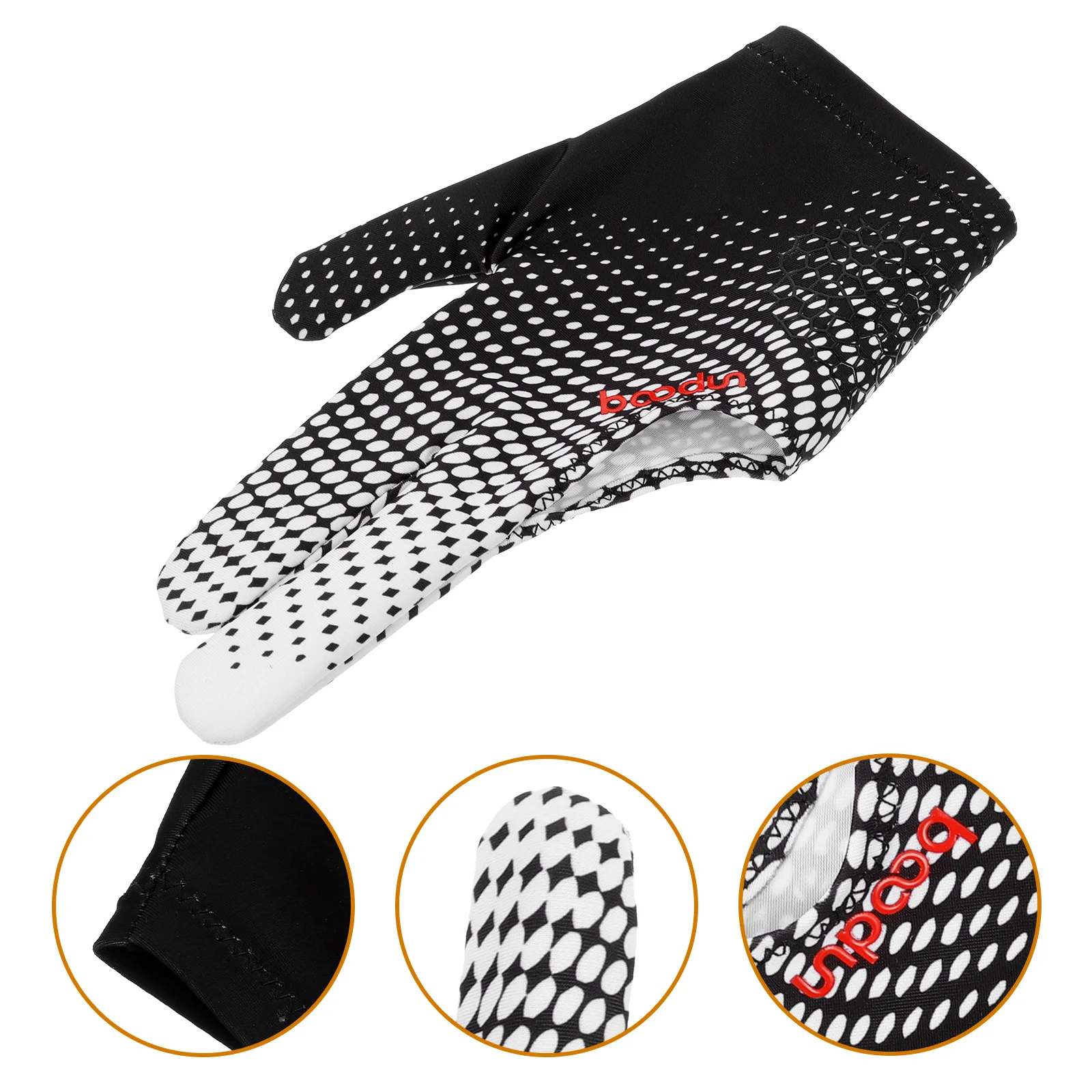 3Fingers AntiSlip Glove For Snooker Game With Elastic Wrist Fit Portable Size Glove For Pool Hall Home Practice Entertainment