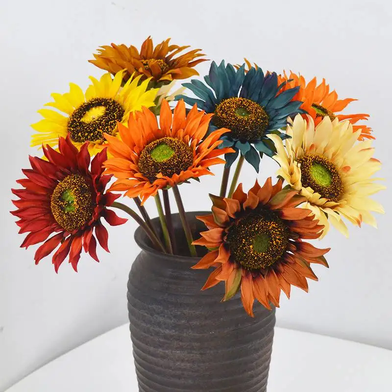 

3pcs Simulation Sunflower Home Decoration Satin Sardines Chrysanthemum Photography Props Floriculture Artificial Flowers