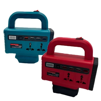 Inverter Portatile Intelligente Compatibile con Batterie Li-ion Makita/Milwaukee 18V, Inverter Multifunzione con LED e Porta USB Type-C