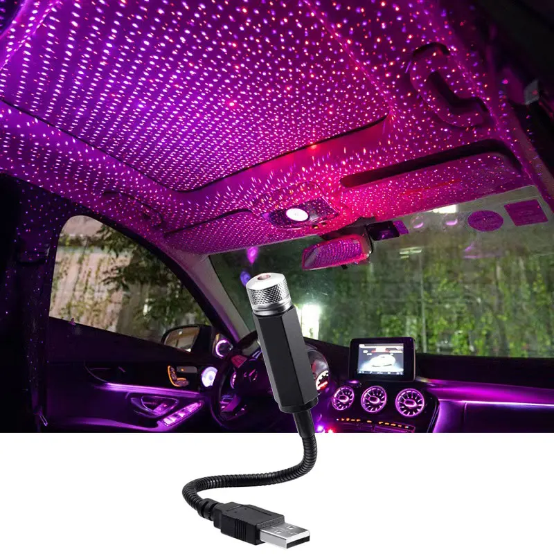 SANON Car Roof LED Star Night Light Auto Interior Projector Light Atmosphere Decoration Light Mini USB interface 