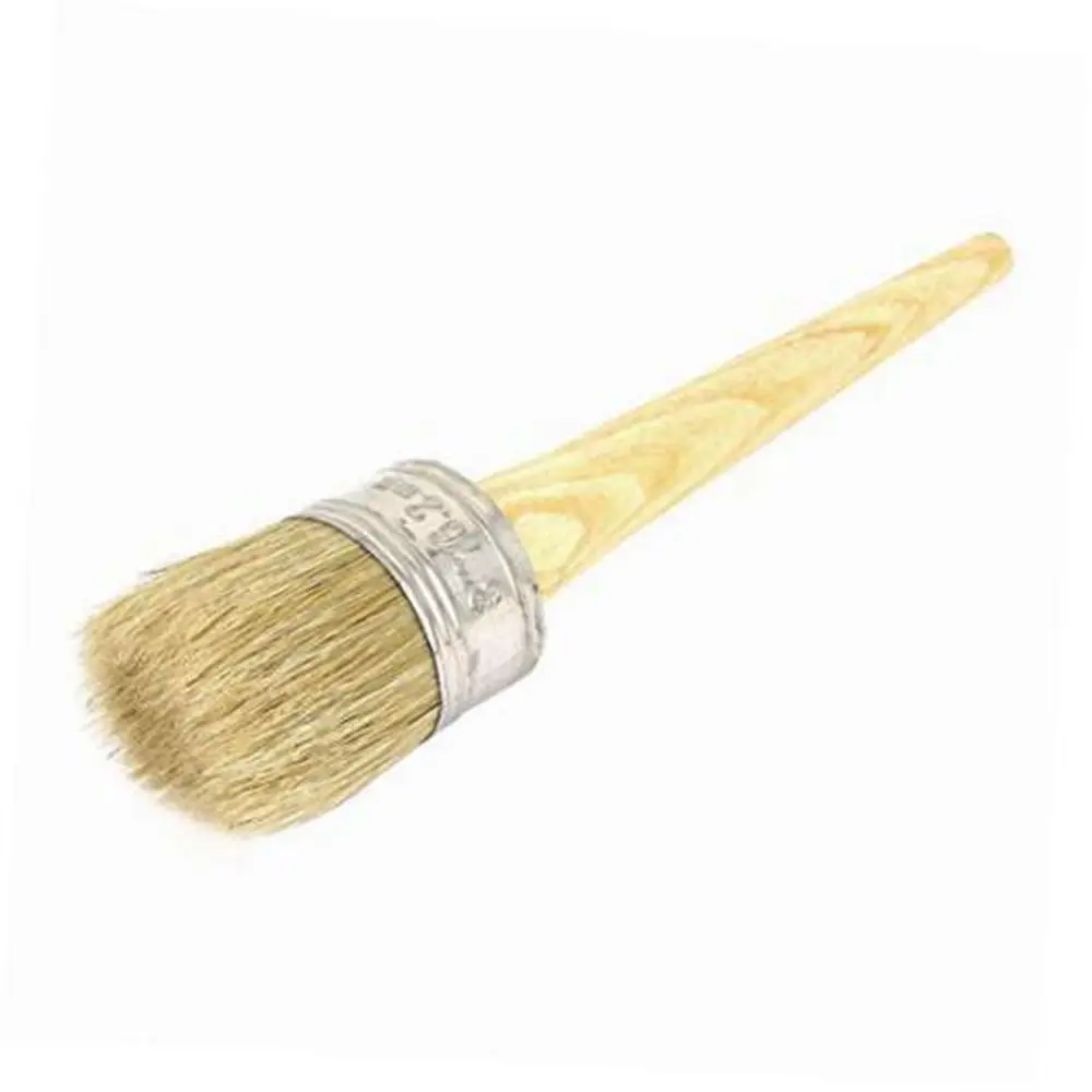 New Home Use Brush Wooden Handle Painting Wax Brushes 185mm Long Round Bristle Chalk Oil Paint DIA 5