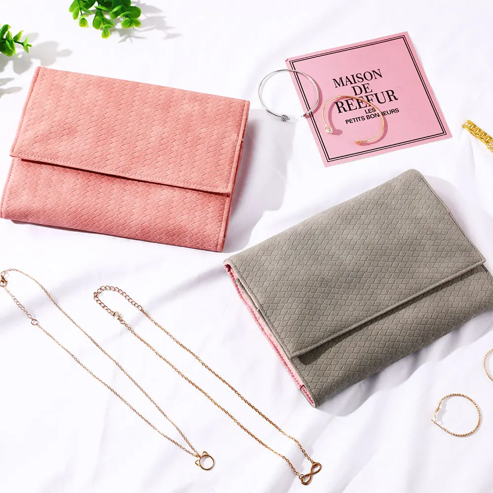 Portable Large Travel Jewelry Roll Bag Pendant Necklace Bracelet Chain Storage Carrying Case Watch Bangle Ring Earring Organizer