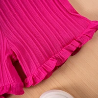 Ensemble deux pièces pour filles, débardeur et short sans manches à volants, couleur unie, à la mode, nouvelle collection 2025 5