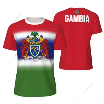 Sports Mesh T-shirt Gambia Flag For Running Bike Soccer Tennis Football Fitness Tees 3D Printed Custom 1