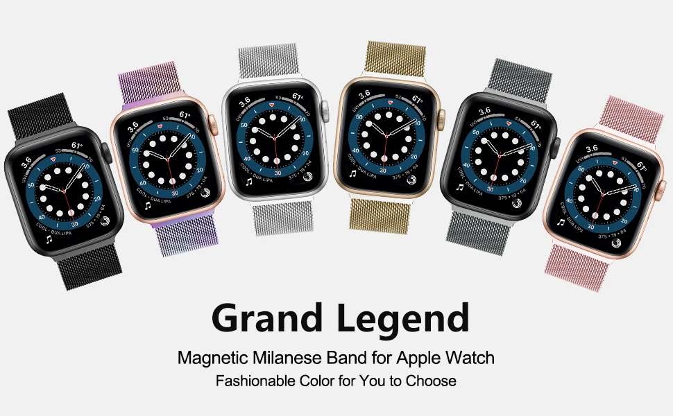 Magnetic Band Compatible with Apple Watch 45mm 44mm 42mm Adjustable Milanese Clasp Loop Strap for iWatch Series 7/6/5/4/3/2/1 SE Magnetic Band Compatible with Apple Watch 45mm 44mm 42mm Adjustable Milanese Clasp Loop Strap for iWatch Series 7/6/5/4/3/2/1 SE