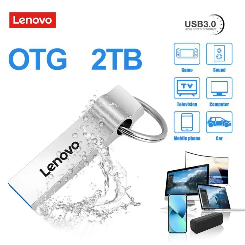 Lenovo Metal U Disk 2Tb Pen Drive Portatile 1Tb Ad Alta Velocità Usb 3.0 Interfaccia Di Tipo C Impermeabile 1Tb 512Gb Memoria Usb Flash Disk
