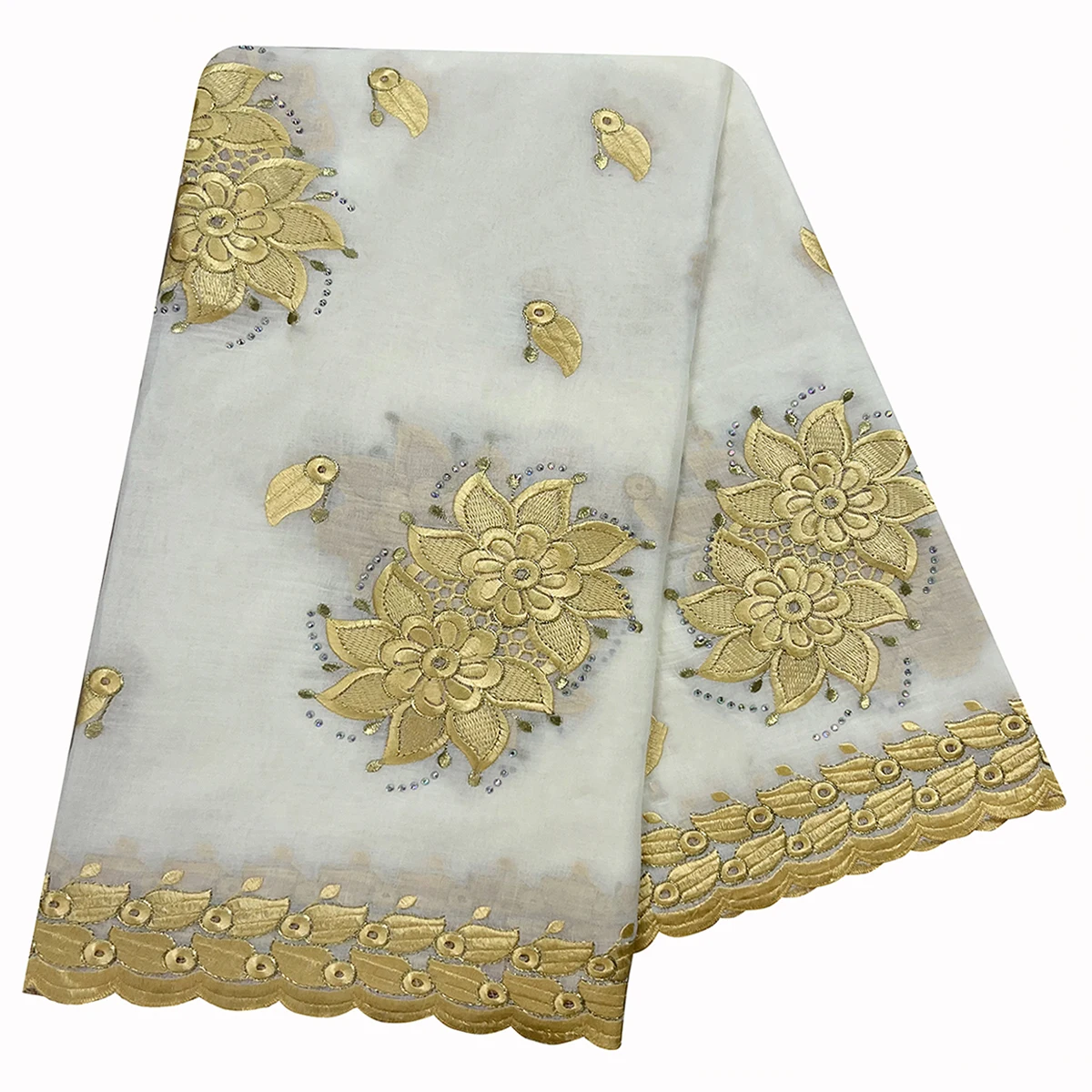 

Высококачественная 100% хлопчатобумажная ткань, искусственный шелк, хлопчатобумажная нить, вышитый шарф для африканских женщин, отличный стиль Дубая