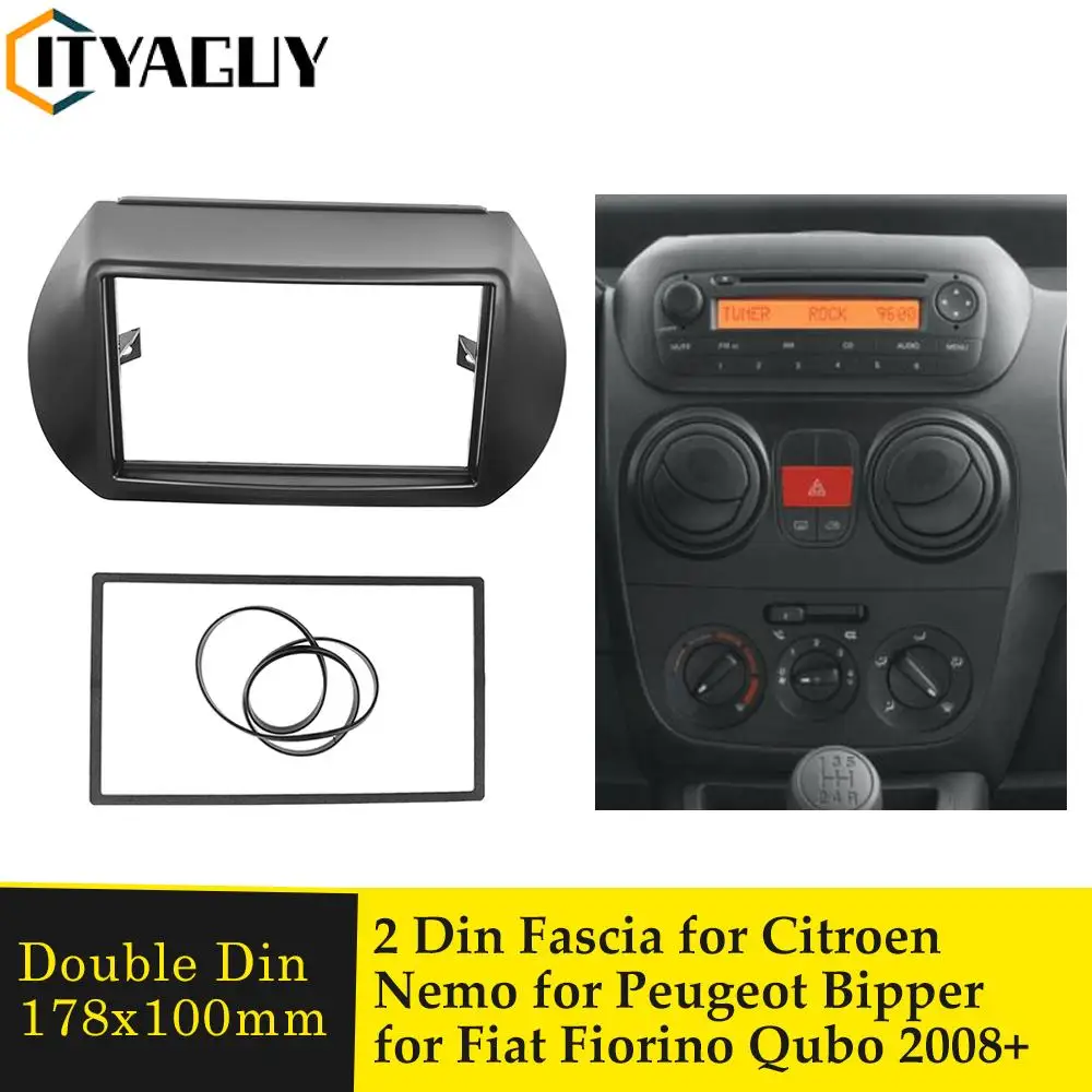 

2 Din Radio Fascia for Citroen Nemo Peugeot Bipper Fiat Fiorino Qubo 2008+ GPS Navigation DVD Audio Dash Mount Trim Kit Frame