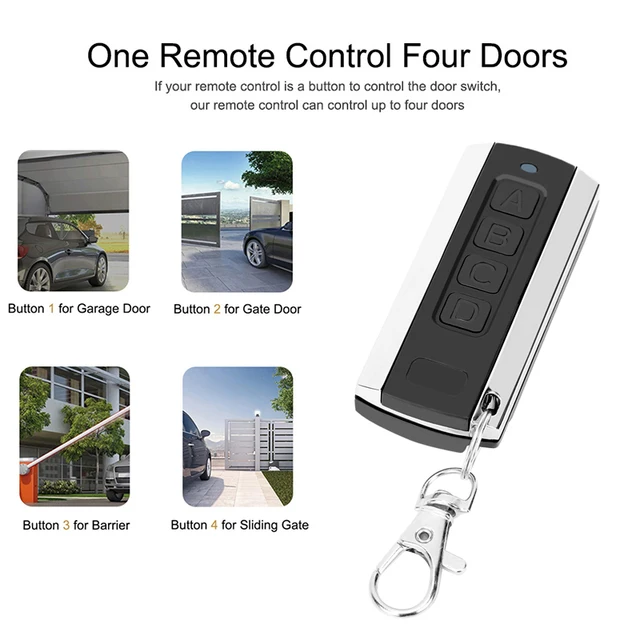 Multi-Frequency Garage Door Remote Control Duplicator 280MHz-868MHz Self-Copy Variable Code Grabber Barrier Keychain Transmitter 6