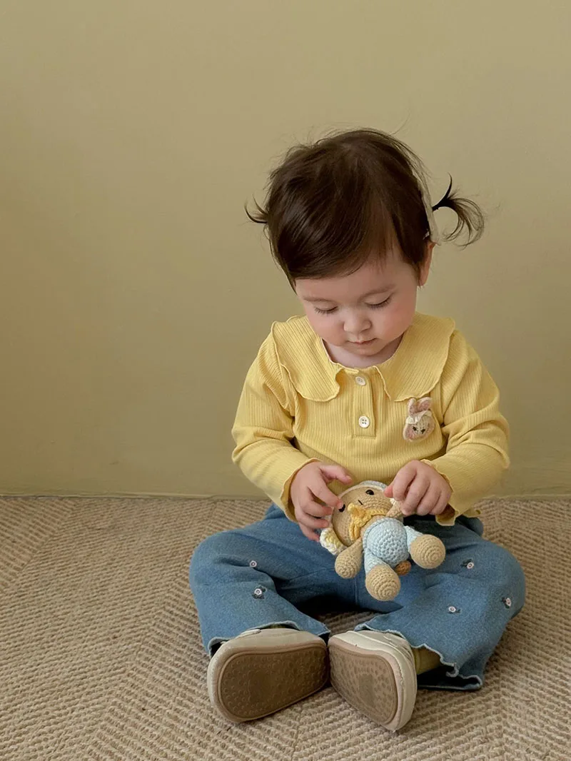 Girls Autumn Bunny Collar Tshirt