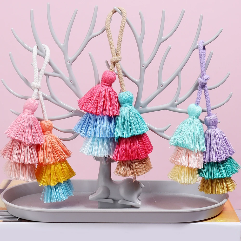 더블 엔드 술 긴 로프 청키 술, 의류 가방 키 체인, DIY 장식, 쥬얼리 제작..