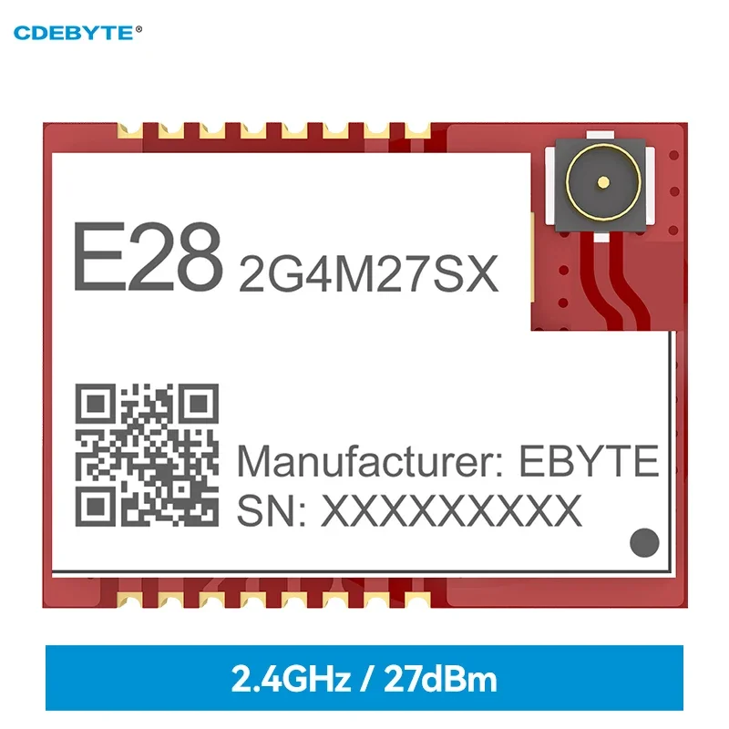 

SX1280 SPI Высокоскоростной модуль широкого спектра LoRa 2,4 ГГц CDEBYTE E28-2G4M27SX дополнительное развитие 27 дБм SMD беспроводной диапазон