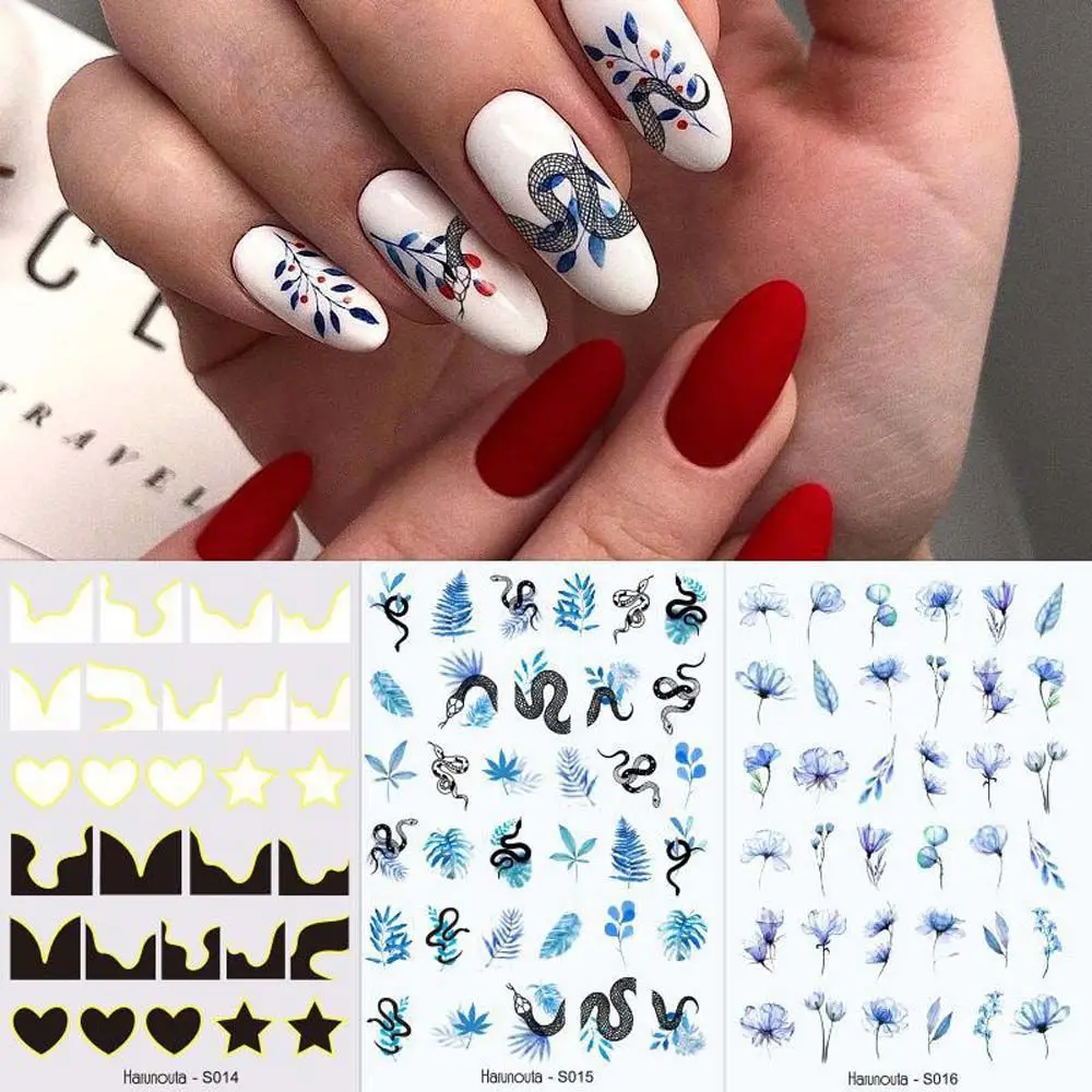 

Sliders Line Letter Avatar Leaves Manicure Accessories Nail Art Decoration DIY Nail Art Tool Plant Color Nail Stickers