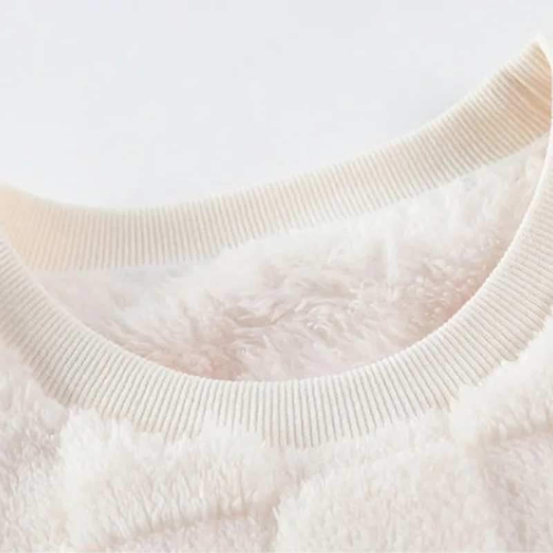 

2023 New Coral Velvet Pajamas Women Autumn Loungewear Suit Winter Flannel Nightwear Wearing Thick Sleepwear Round Neck Homewear