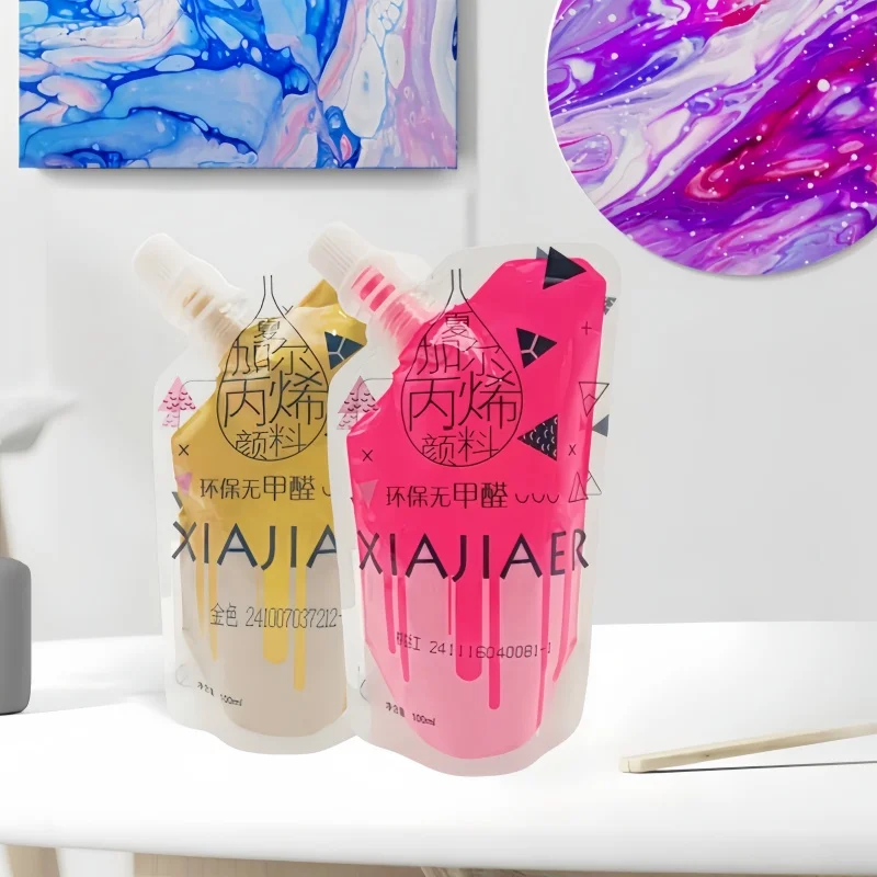 100ml/300ml 골드 아크릴 안료 실버 아크릴 금속 공예 사진 프레임 진주 빛 xiajiaer 아크릴 안료