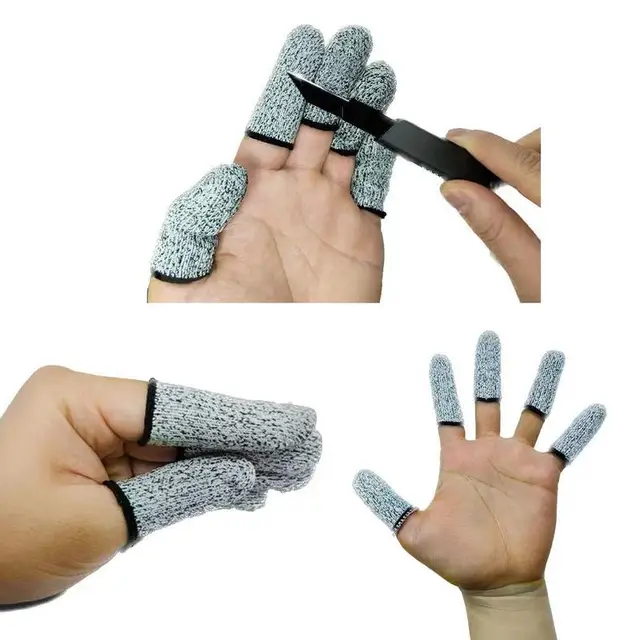 Cut Resistant Finger Covers Breathable Fingertip Protector 5-Grade Cut Protection 2X Fingertip Guards For Kitchen Food Cutting 5