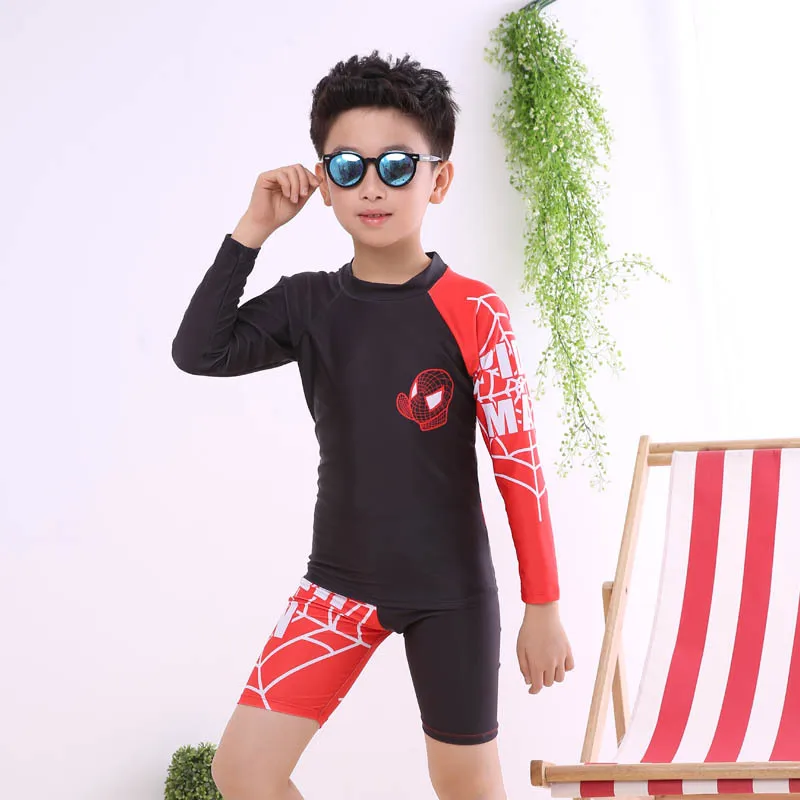 Kids Cartoon Rashguard Shark Fish Swimwear Children Anti-UV Swimming Surf Beach Bathing Suit dinosaur Long Sleeve Tops Surfing S