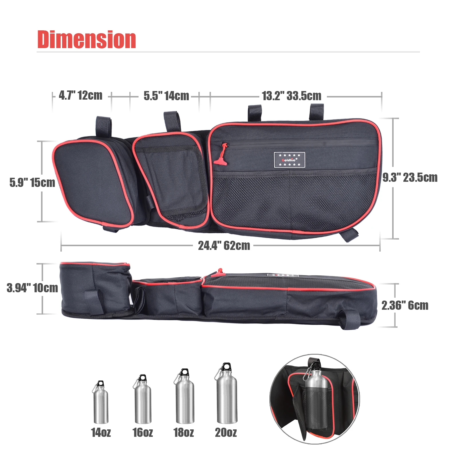 Goldfire UTV Side Storage Door Bag Knee Pad Center Storage Bag Car Organizer For Can Am Maverick X3 Max 2017-2022 Accessories