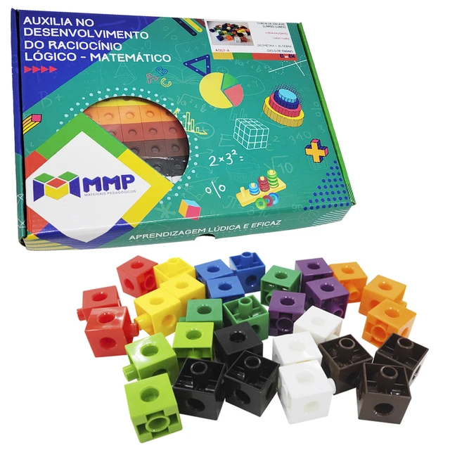 Brinquedo Educativo Blocos de Montar Linked Cubes 100 Peças - AliExpress