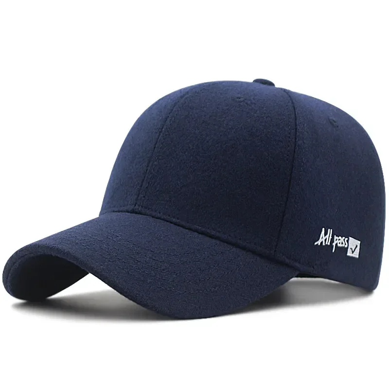 

Man big bone large size hat cap Male Autumn and Winter Warm Wool Felt Snapback Hat Men Big Sizes Baseball Caps 50-60cm 60-65cm