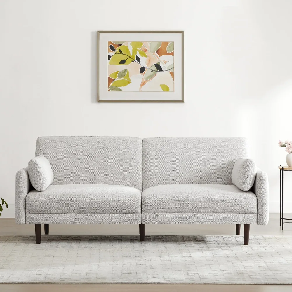 

2024 New Mid-Century Modern Sofa, Fabric Couch for Living Room with Solid Wood Leg, No-Tools Assembly, 73''W