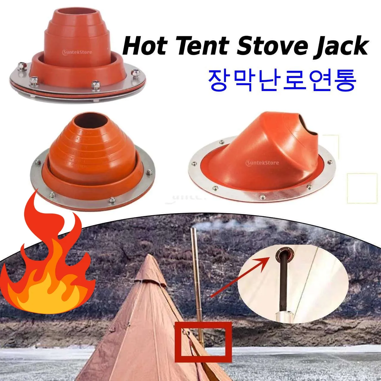 Passe-tuyau De Poêle Pour Tente Hot Tent Stove Jack En Silicone – Camping Et Plein Air