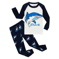 Kids Shark Dinosaur Print Set Can Be Boys Pajamas Suitable For Daily Wear Festival Gift Comfy Versatile