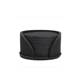 11-Piece Premium Felt Coaster Set - Heat-Resistant Dining Table Protectors & Stylish Kitchen Placemats (Black)